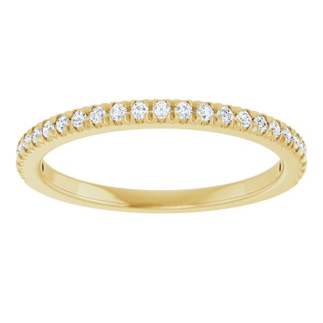10K Gold Round Lab-Grown Diamond French-Set Anniversary Band – 1/8–1/3 CTW - Yellow Gold - view 3