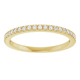 14K Gold Round Lab-Grown Diamond French-Set Anniversary Band – 1/8–1/3 CTW - Yellow Gold - view 3