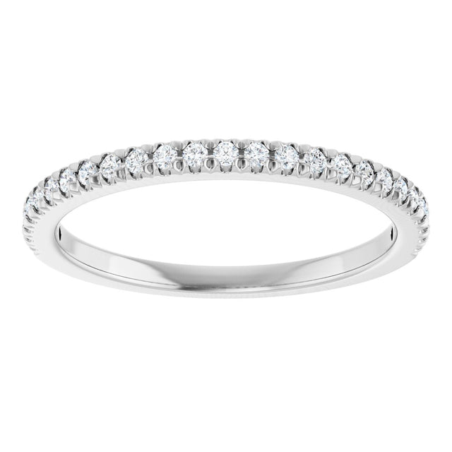 10K Gold Round Lab-Grown Diamond French-Set Anniversary Band – 1/8–1/3 CTW - White Gold - view 3