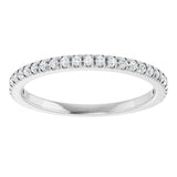 Platinum Round Natural Diamond French-Set Anniversary Band – 1.2 mm Stones - view 3