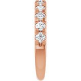 10K Gold Round Natural Diamond French-Set Anniversary Band – 3/8–1 1/5 CTW - Rose Gold - view 4