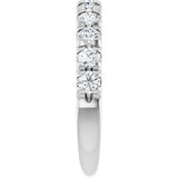 10K Gold Round Natural Diamond French-Set Anniversary Band – 3/8–1 1/5 CTW - White Gold - view 4