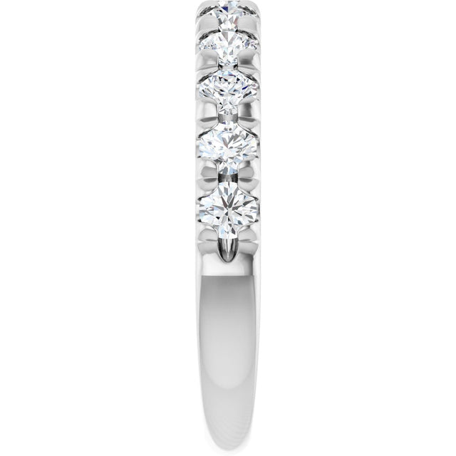 Platinum Round Lab-Grown Diamond French-Set Anniversary Band – 2.8 mm Stones - view 4
