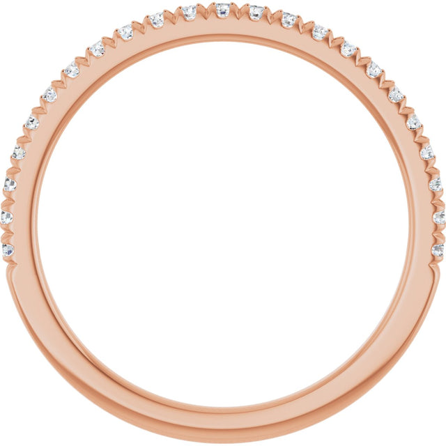 10K Gold Round Lab-Grown Diamond French-Set Anniversary Band – 1/8–1/3 CTW - Rose Gold - view 2