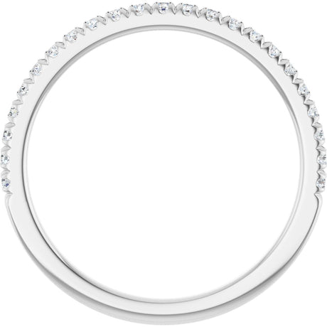 Platinum Round Natural Diamond French-Set Anniversary Band – 1.3 mm Stones - view 2