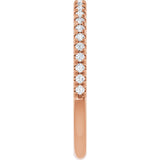 10K Gold Round Lab-Grown Diamond French-Set Anniversary Band – 1/8–1/3 CTW - Rose Gold - view 4