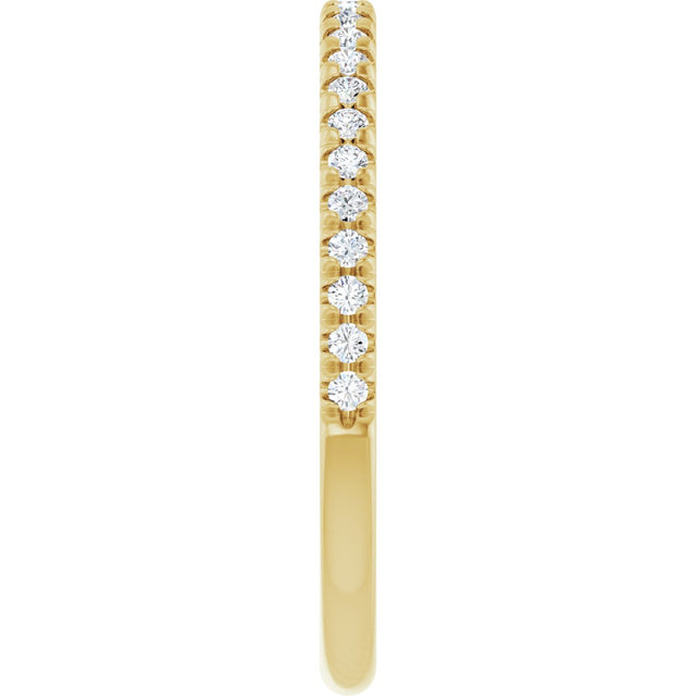 10K Gold Round Lab-Grown Diamond French-Set Anniversary Band – 1/8–1/3 CTW - Yellow Gold - view 4