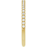10K Gold Round Natural Diamond French-Set Anniversary Band – 1/8–1/3 CTW - Yellow Gold - view 4
