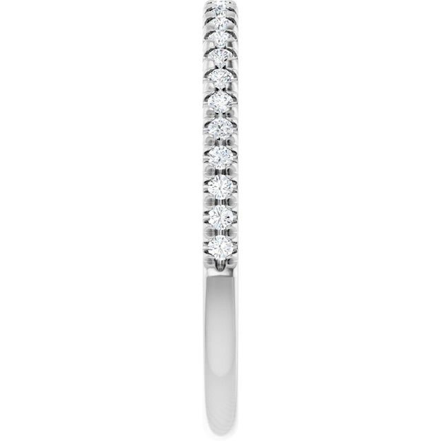 Platinum Round Natural Diamond French-Set Anniversary Band – 1.2 mm Stones - view 4