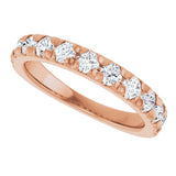10K Gold Round Lab-Grown Diamond French-Set Anniversary Band – 1/2–1 1/5 CTW - Rose Gold - view 5