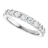 10K Gold Round Natural Diamond French-Set Anniversary Band – 3/8–1 1/5 CTW - White Gold - view 5