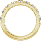 10K Gold Round Lab-Grown Diamond French-Set Anniversary Band – 1 1/3 CTW - Yellow Gold - view 2