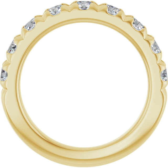 10K Gold Round Lab-Grown Diamond French-Set Anniversary Band – 1 1/3 CTW - Yellow Gold - view 2