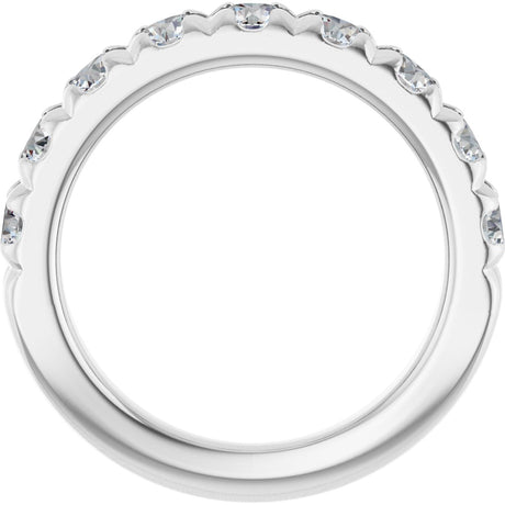 Platinum Round Natural Diamond French-Set Anniversary Band – 3.5 mm Stones - view 2
