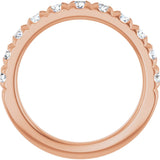 10K Gold Round Natural Diamond French-Set Anniversary Band – 3/8–1 1/5 CTW - Rose Gold - view 2