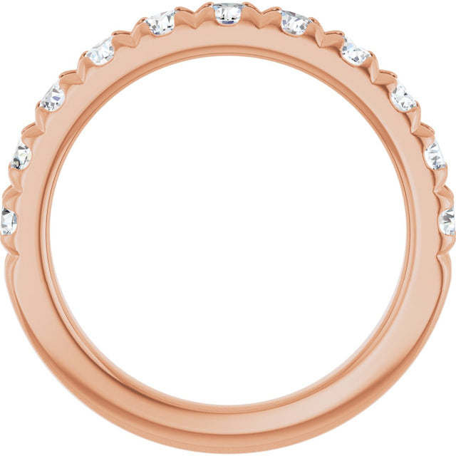 10K Gold Round Lab-Grown Diamond French-Set Anniversary Band – 1/2–1 1/5 CTW - Rose Gold - view 2