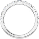 Platinum Round Natural Diamond French-Set Anniversary Band – 3 mm Stones - view 2