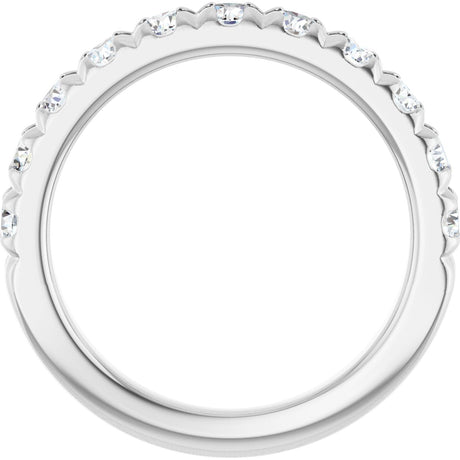 Platinum Round Natural Diamond French-Set Anniversary Band – 3 mm Stones - view 2