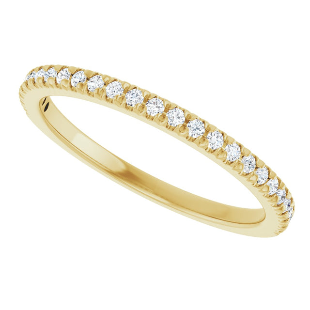 10K Gold Round Lab-Grown Diamond French-Set Anniversary Band – 1/8–1/3 CTW - Yellow Gold - view 5