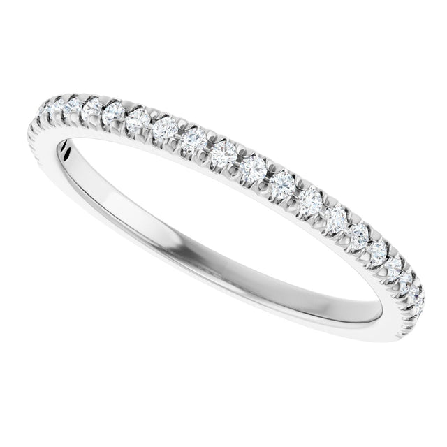 10K Gold Round Lab-Grown Diamond French-Set Anniversary Band – 1/8–1/3 CTW - White Gold - view 5