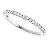 Platinum Round Natural Diamond French-Set Anniversary Band – 1.2 mm Stones - view 5