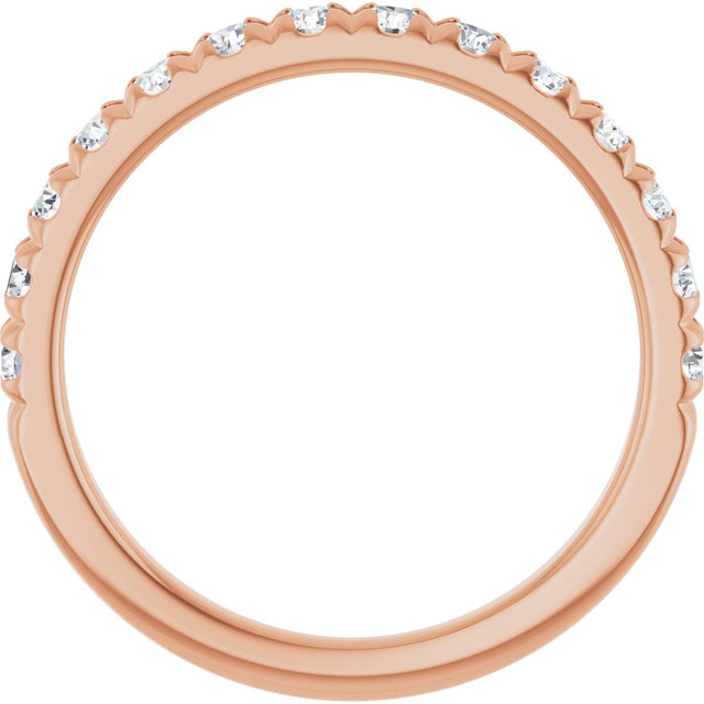 10K Gold Round Lab-Grown Diamond French-Set Anniversary Band – 1/2–1 1/5 CTW - Rose Gold - view 2