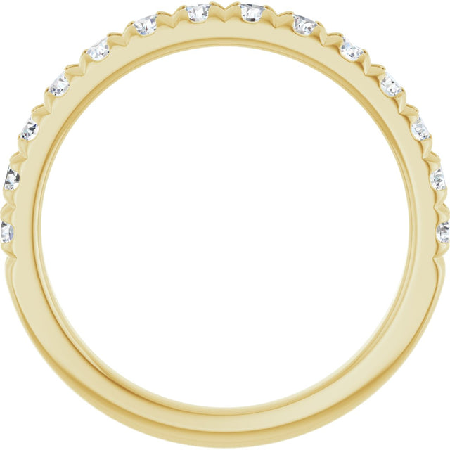 10K Gold Round Lab-Grown Diamond French-Set Anniversary Band – 1/2–1 1/5 CTW - Yellow Gold - view 2