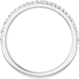 10K Gold Round Natural Diamond French-Set Anniversary Band – 3/8–1 1/5 CTW - White Gold - view 2