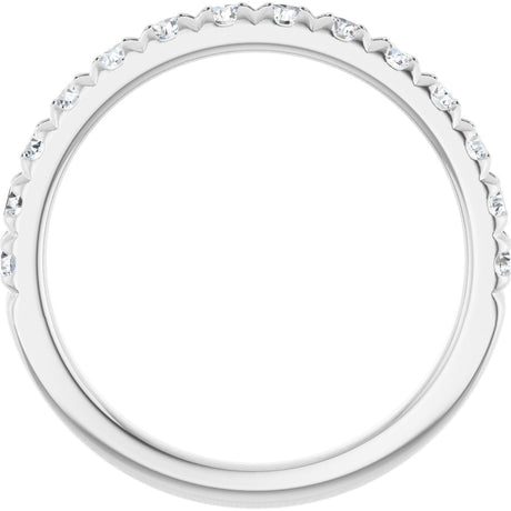 Platinum Round Lab-Grown Diamond French-Set Anniversary Band – 2.25 mm Stones - view 2