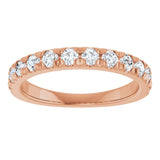 10K Gold Round Natural Diamond French-Set Anniversary Band – 3/8–1 1/5 CTW - Rose Gold - view 3