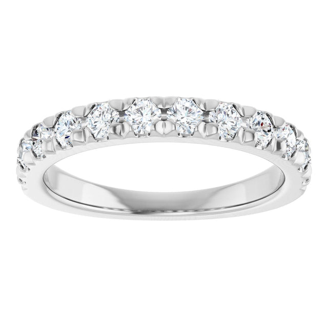 Platinum Round Lab-Grown Diamond French-Set Anniversary Band – 2.5 mm Stones - view 3