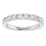 14K Gold Round Natural Diamond French-Set Anniversary Band – 3/8–1 1/5 CTW - White Gold - view 3