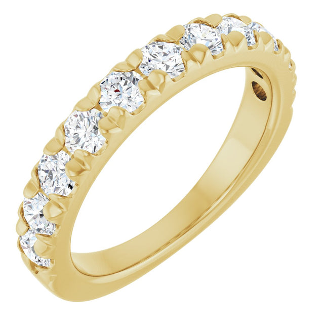 14K Gold Round Lab-Grown Diamond French-Set Anniversary Band – 1/2–1 1/5 CTW - Yellow Gold