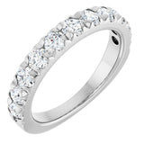 14K Gold Round Lab-Grown Diamond French-Set Anniversary Band – 1/2–1 1/5 CTW - White Gold