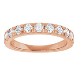 10K Gold Round Natural Diamond French-Set Anniversary Band – 3/8–1 1/5 CTW - Rose Gold - view 3