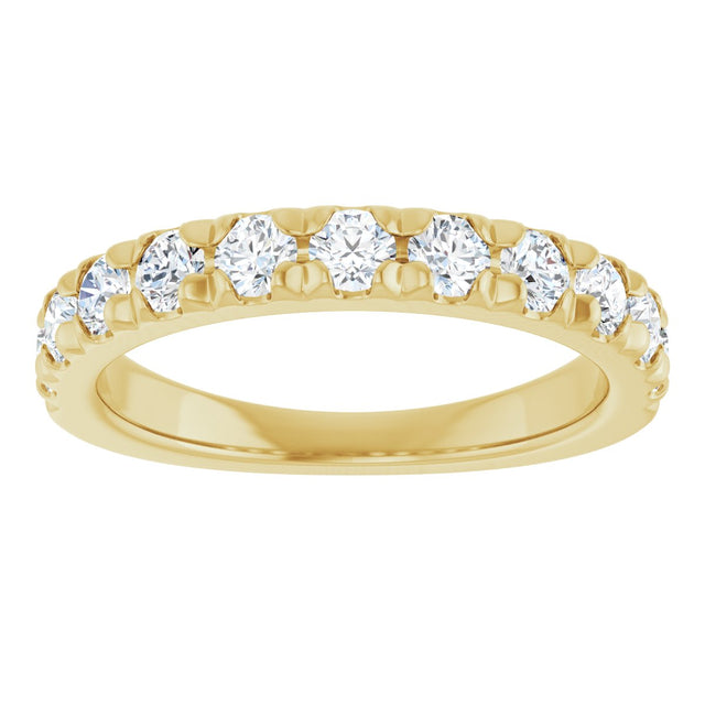 10K Gold Round Lab-Grown Diamond French-Set Anniversary Band – 1/2–1 1/5 CTW - Yellow Gold - view 3