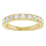 14K Gold Round Lab-Grown Diamond French-Set Anniversary Band – 1/2–1 1/5 CTW - Yellow Gold - view 3