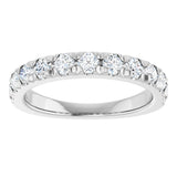 10K Gold Round Lab-Grown Diamond French-Set Anniversary Band – 1/2–1 1/5 CTW - White Gold - view 3