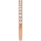 10K Gold Round Lab-Grown Diamond French-Set Anniversary Band – 1/8–1/3 CTW - Rose Gold - view 4