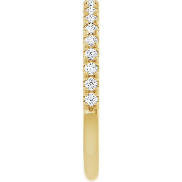 10K Gold Round Lab-Grown Diamond French-Set Anniversary Band – 1/8–1/3 CTW - Yellow Gold - view 4