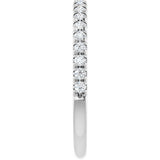 Platinum Round Lab-Grown Diamond French-Set Anniversary Band – 1.5 mm Stones - view 4