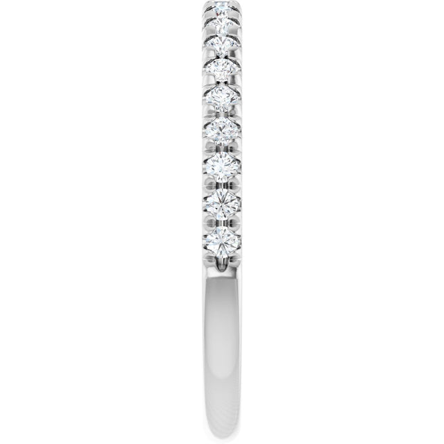 Platinum Round Lab-Grown Diamond French-Set Anniversary Band – 1.5 mm Stones - view 4