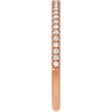 10K Gold Round Lab-Grown Diamond French-Set Anniversary Band – 1/8–1/3 CTW - Rose Gold - view 4