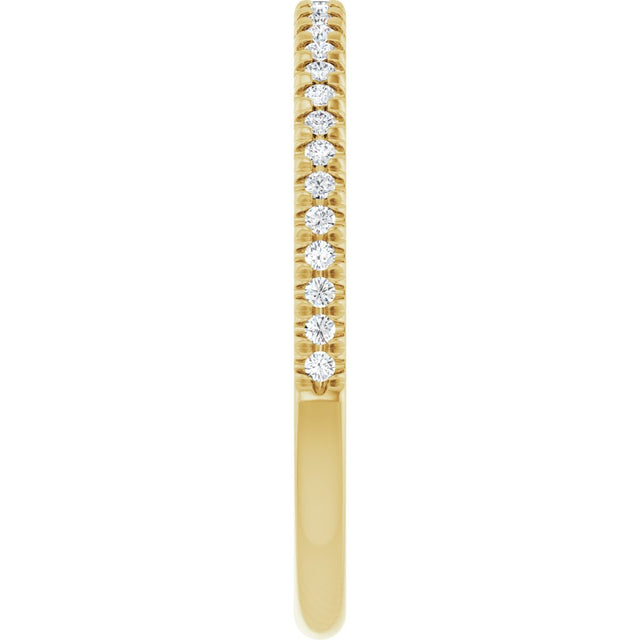 10K Gold Round Lab-Grown Diamond French-Set Anniversary Band – 1/8–1/3 CTW - Yellow Gold - view 4