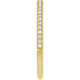 14K Gold Round Lab-Grown Diamond French-Set Anniversary Band – 1/8–1/3 CTW - Yellow Gold - view 4