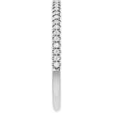 10K Gold Round Natural Diamond French-Set Anniversary Band – 1/8–1/3 CTW - White Gold - view 4