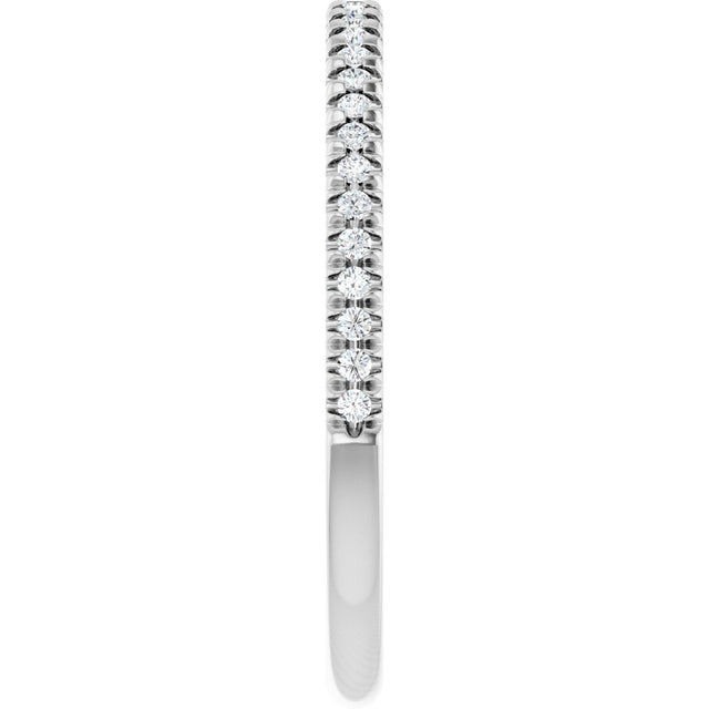 Platinum Round Lab-Grown Diamond French-Set Anniversary Band – 1 mm Stones - view 4
