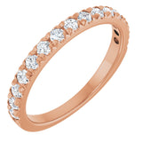 14K Gold Round Natural Diamond French-Set Anniversary Band – 3/8–1 1/5 CTW - Rose Gold