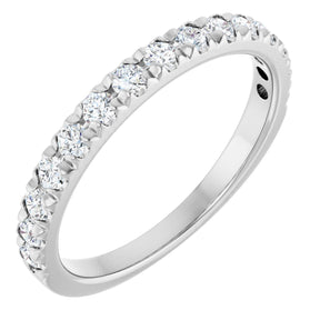Platinum Round Lab-Grown Diamond French-Set Anniversary Band – 2 mm Stones