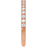 10K Gold Round Natural Diamond French-Set Anniversary Band – 1/8–1/3 CTW - Rose Gold - view 4